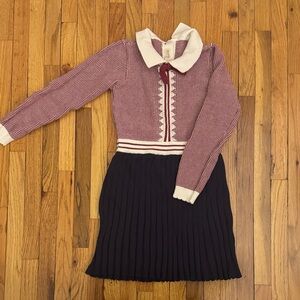 Charming Hope and Henry Red and Navy Kids Dress